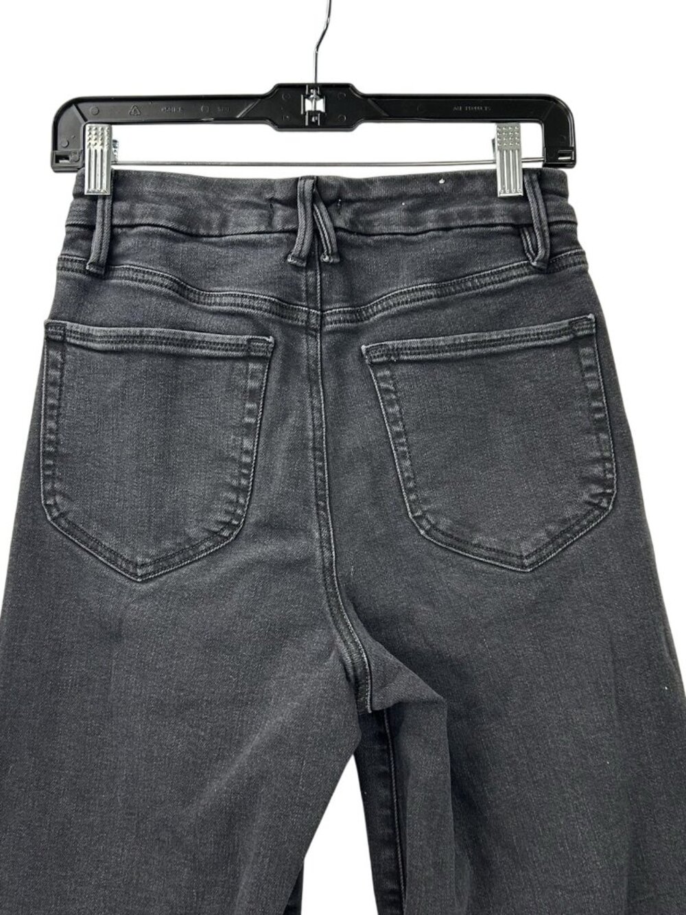 GOOD AMERICAN Good Waist Cropped Palazzo Never Fade Jeans Black Womens Size 4/27 - Picture 13 of 16